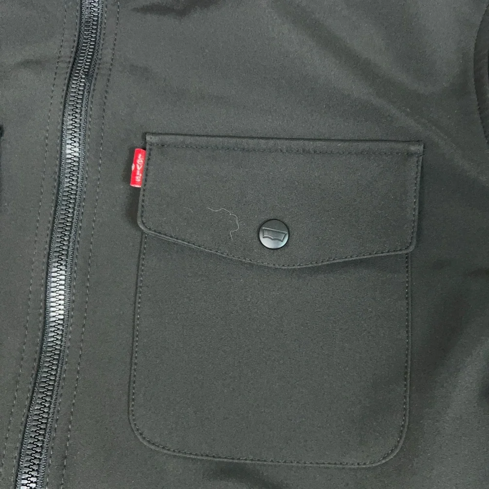 Levi's Jacket Mens Large Black Casual Utility Full Zip Bomber Outdoors Softshell